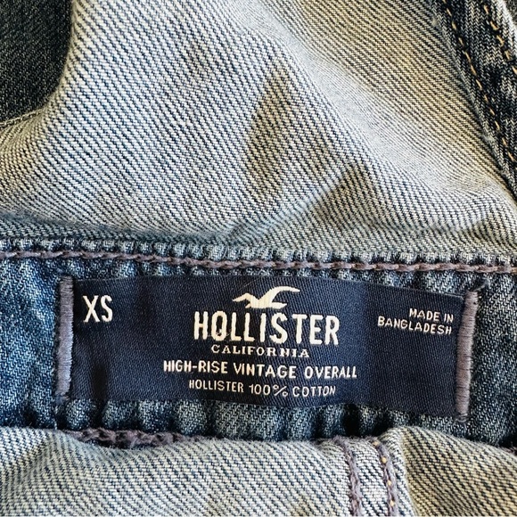 Hollister Denim Overalls High Rise Vintage Overalls 100% Cotton XS - Picture 3 of 8